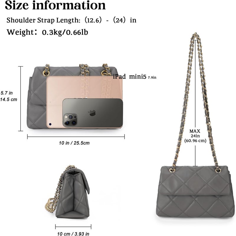 Gladdon Quilted Crossbody Purses for Women Small Ladies Shoulder Bags with Chain Trendy Clutch Purse Cute Designer Bag - Image 2